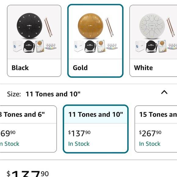 ✨ EUC. Balmy Drum. Gold Steel Tongue Drum. 10 inch - Picture 16 of 16